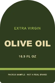 OLIVE OIL sample: a 3 × 4.5 in arch label for a oil bottle